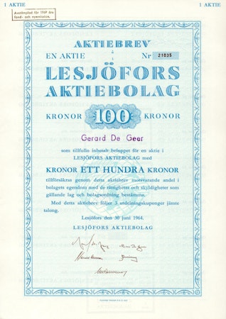 Lesjöfors, AB, 100 kr