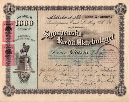 Sydsvenska Kredit AB, 1000 kr