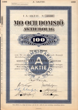 Mo och Domsjö AB, 100 kr