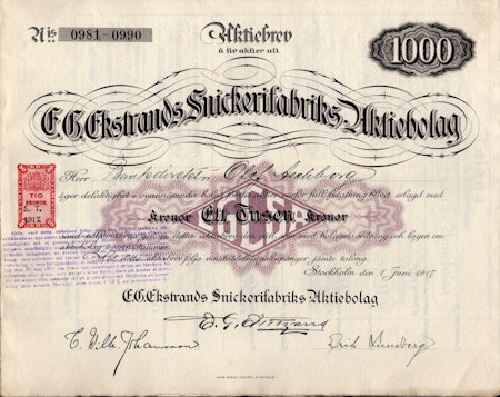 Ekstrands Snickerifabriks AB, E.G.