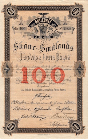 Skåne-Smålands Järnvägs AB, 1890