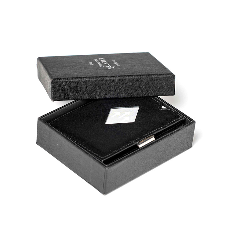 Exentri Multiwallet Black, exklusiv och smart plånbok med myntfack och plats för kort, sedlar och kvitton.