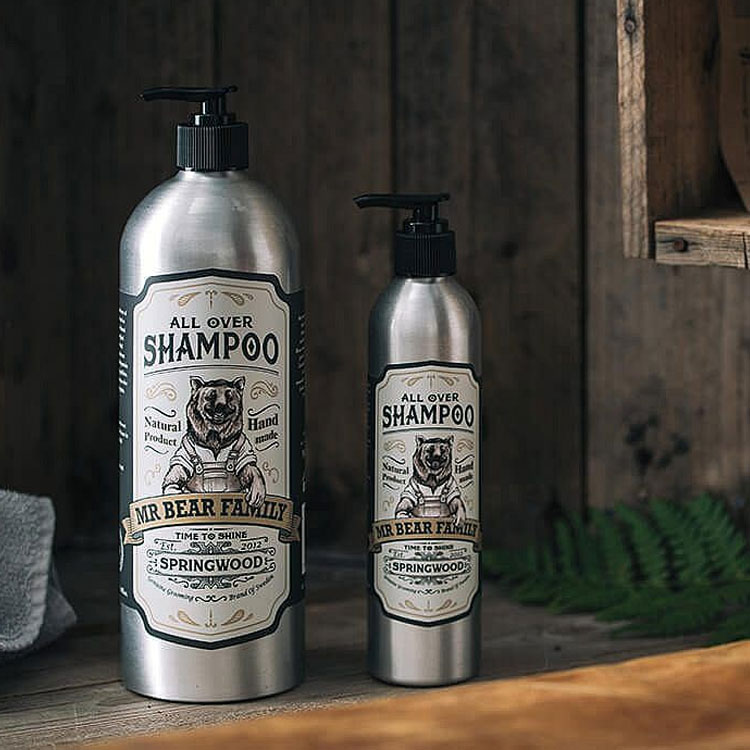 Mr Bear Family All Over Shampoo Springwood, ett shampoo gjort på naturliga produkter som både är snällt och skonsamt för håret