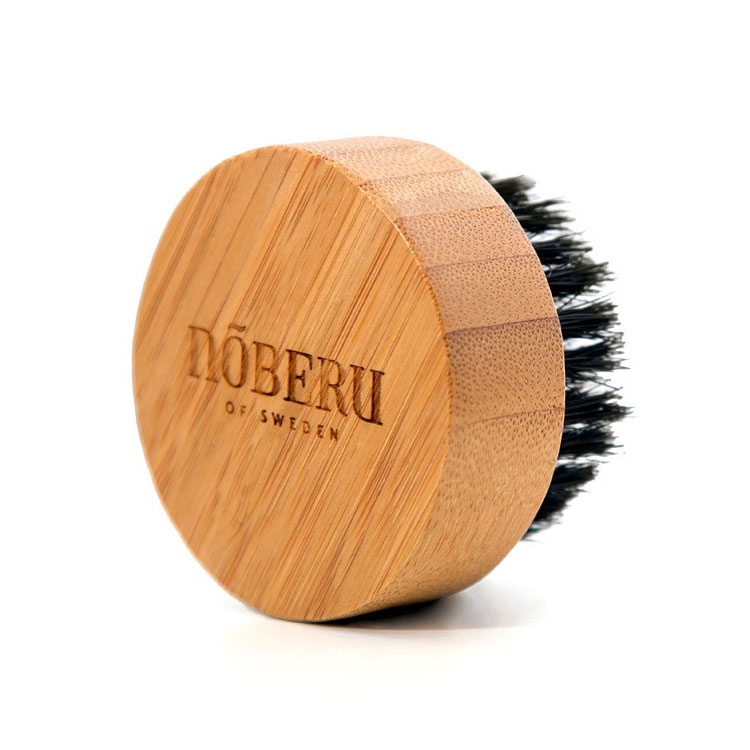 Nõberu of Sweden Skäggborste, rund skäggborste av bambu och naturborst som känns mjuk mot huden och reder ut ditt skägg utan att slita på hårstråna.