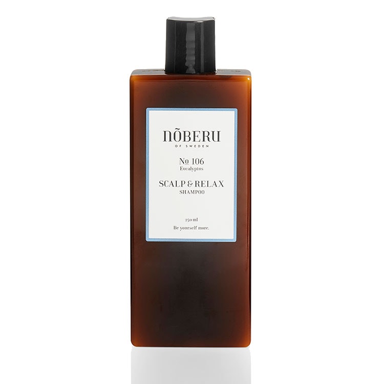 Nõberu of Sweden Scalp & Relax Shampoo, ett schampo som rengör och är skonsam mot en känslig och spänd hårbotten.