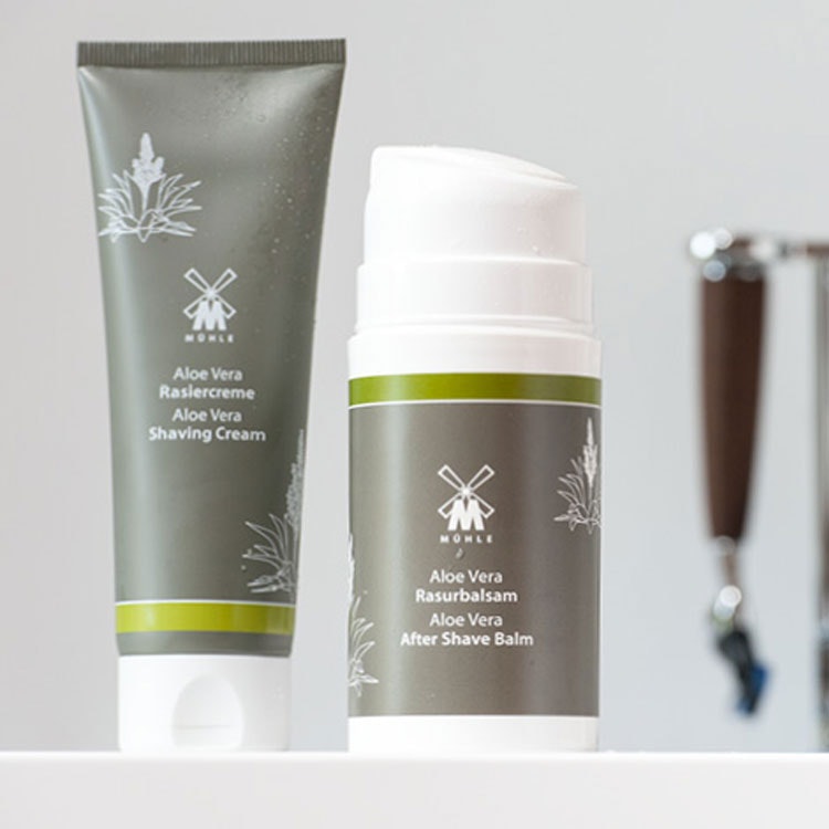 Mühle After Shave Balm Aloe Vera, rakbalm med lugnande Aloe vera som ger näring och vårdar din hud efter rakning.