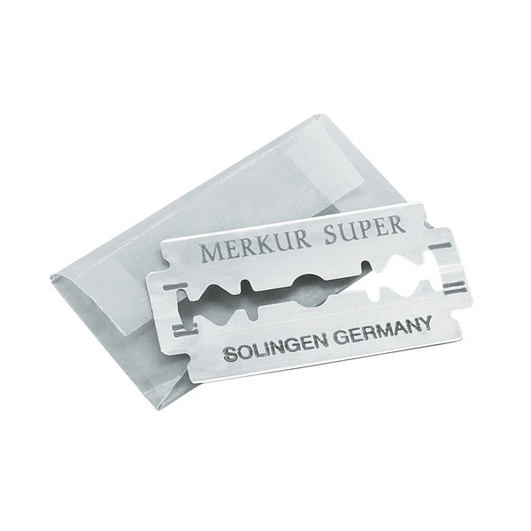 Merkur Super Platinum Dubbelrakblad 10-pack, populära dubbelrakblad i rostfritt stål för din säkerhetshyvel eller shavette.