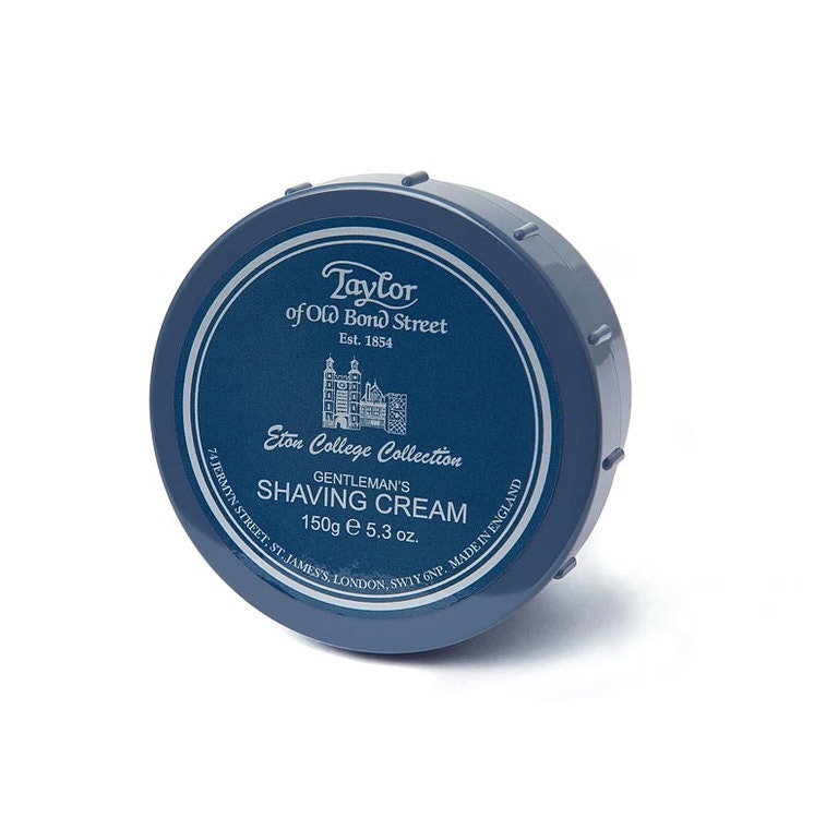 Taylor of Old Bond Street Eton College Shaving Cream Bowl 150 g, rakkräm i burk som skapar ett mjukt och krämigt lödder.