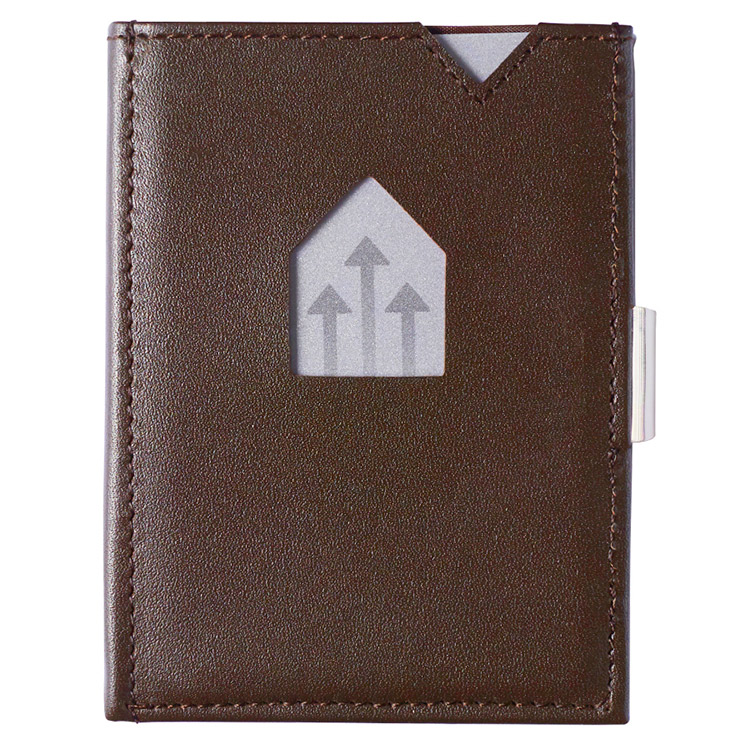 Exentri Wallet Brown, smart plånbok designad för kort, sedlar och kvitton.