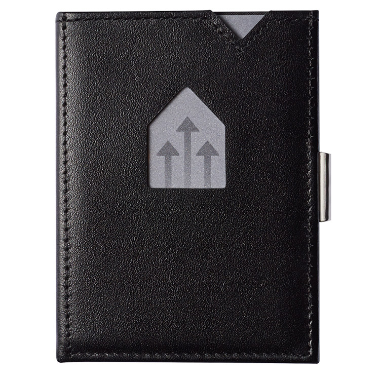 Exentri Wallet Black, smart plånbok designad för kort, sedlar och kvitton.