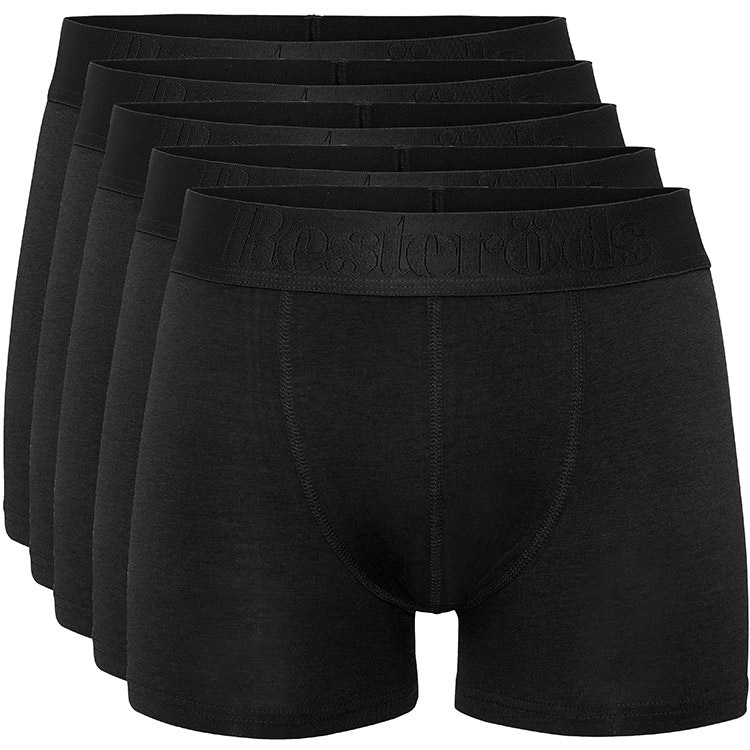 Resteröds Boxer Bamboo 5-pack Regular Leg Black 09 - GUAPO Butiken För Män