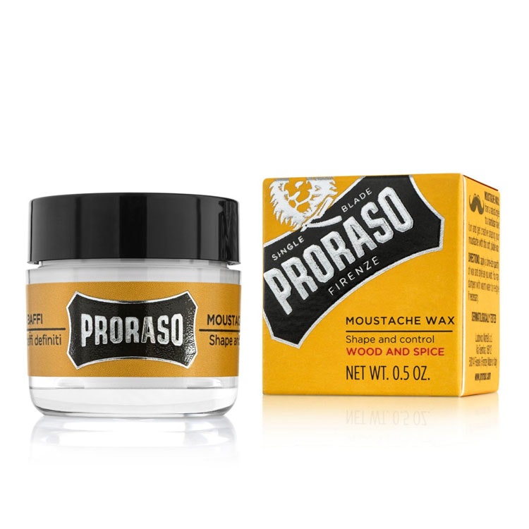 Proraso Moustache Wax Wood & Spice, Mjukt mustaschvax som hjälper dig att få till en naturlig look på mustaschen.