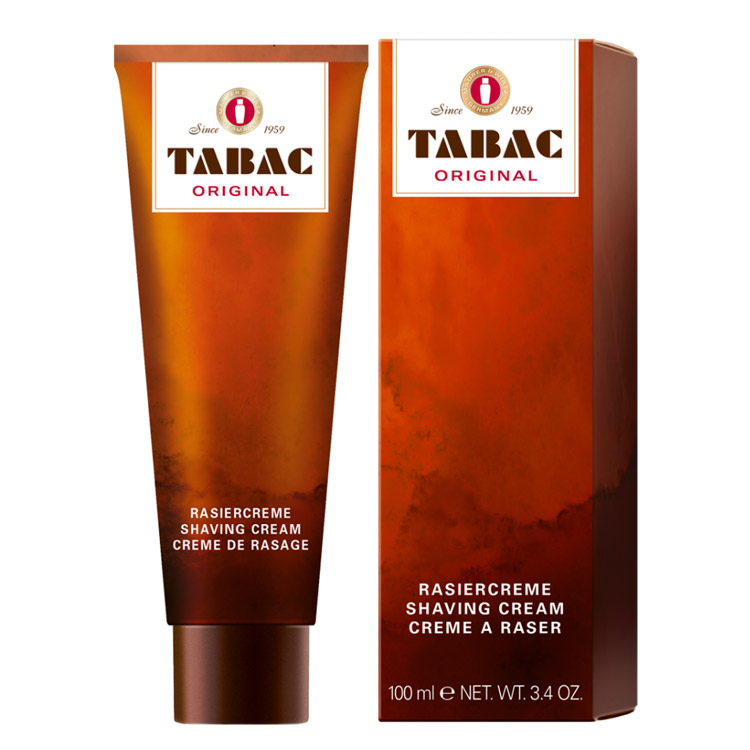 Tabac Original Shaving Cream, en väldoftande rakkräm fylld med näringsrika ingredienser som förhindrar huden från att torka ut.