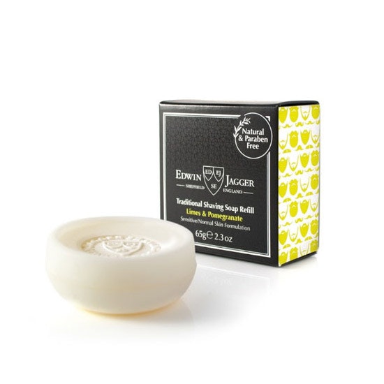 Edwin Jagger Limes & Pomegranate Shaving Soap 65 g Refill, raktvål med doft av lime & granatäpple.