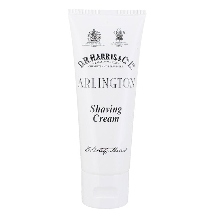 D.R. Harris Arlington Shaving Cream Tube, parfymerad rakkräm i tub som ger ett lyxigt lödder under rakningen.