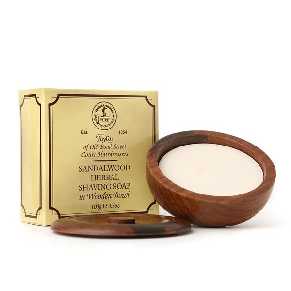 Taylor of Old Bond Street Sandalwood Shaving Soap in Wooden Bowl