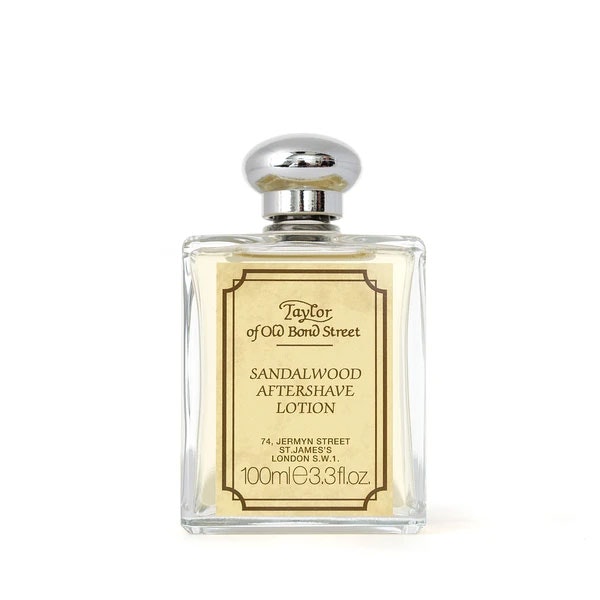 Taylor of Old Bond Street Sandalwood Aftershave Lotion 100 ml, Klassiskt parfymerat rakvatten med alkohol som klappas in på huden efter rakning.