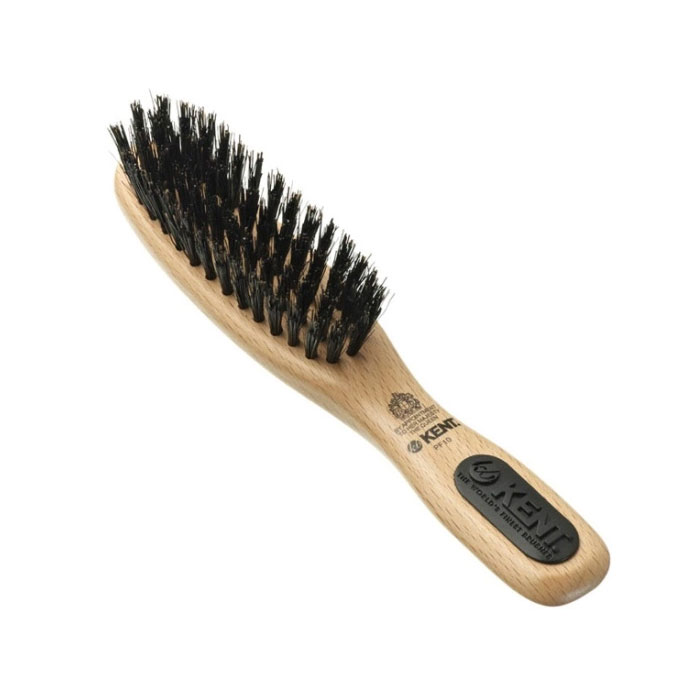 Kent Brushes Small Grooming Brush PF10, Liten hårborste med naturborst för korta frisyrer eller skägg.
