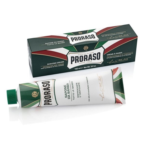 Proraso Shaving Cream Tube Refreshing Eucalyptus, rakkräm på tub med eucalyptus och mentol som ger en bättre glidyta och motverkar irritationer i huden.