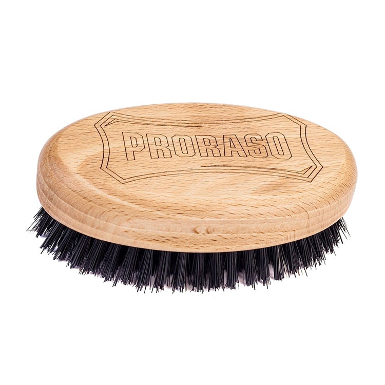 Proraso Skäggborste Military Style, borste fylld med nylon och naturborst för ett kraftigare skägg eller hår.