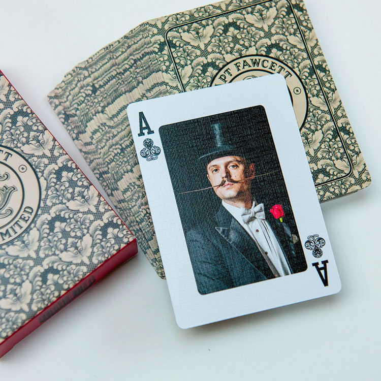 Captain Fawcett Playing Cards, Spelkort i kasinokvalitet med ett stolt urval av de finaste kända ansiktshåren.