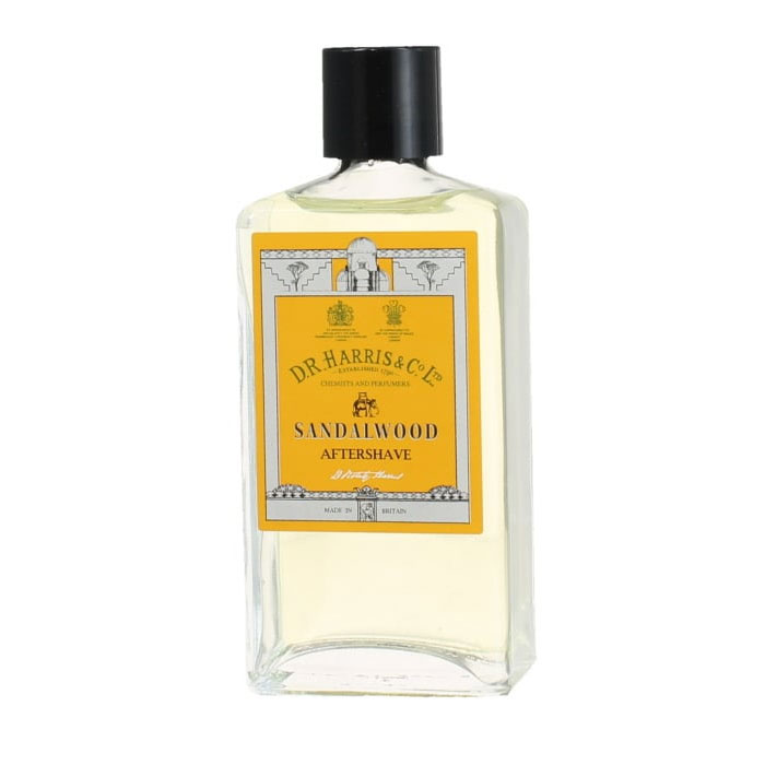 D.R. Harris Sandalwood Aftershave, Klassiskt rakvatten med alkohol som klappas in på huden efter rakning.