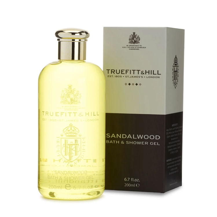 Truefitt & Hill Sandalwood Bath and Shower Gel, Fantastisk dusch- och badgel i en frisk och ren doft av sandelträ.