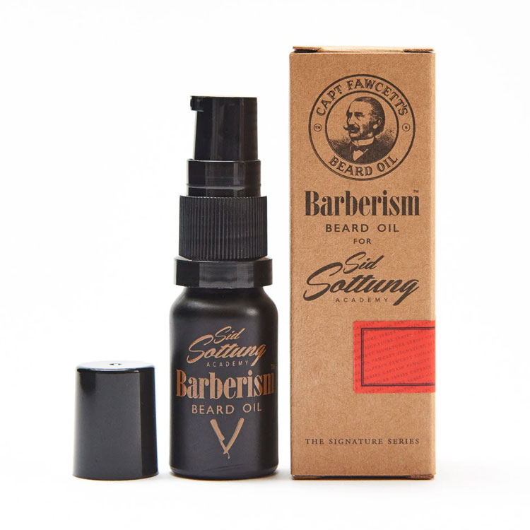 Captain Fawcett Barberism Beard Oil 10 ml, En outstanding skäggolja i en mindre flaska, perfekt för resan eller som prova-på-storlek.