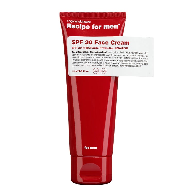 Recipe for men SPF 30 Face Cream