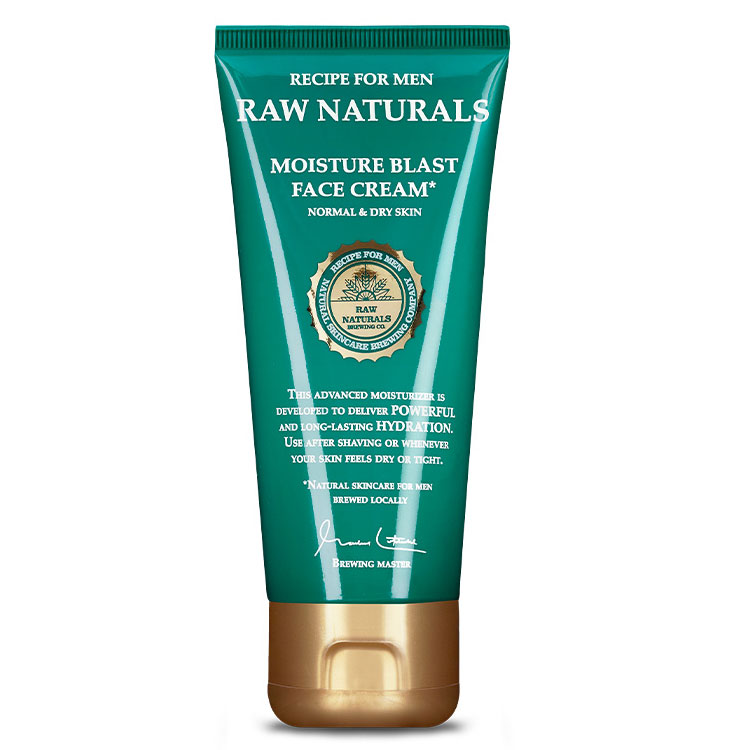 Raw Naturals Moisture Blast Face Cream, Ansiktskräm för män som ger maximalt med fukt till torr hud.