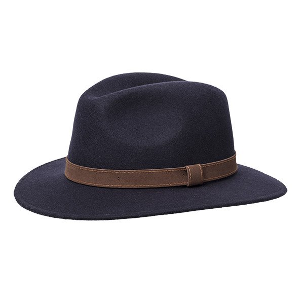 Wigens Bosco Wool Hat Navy, Marinblå hatt av finaste ull i premiumkvalitet.