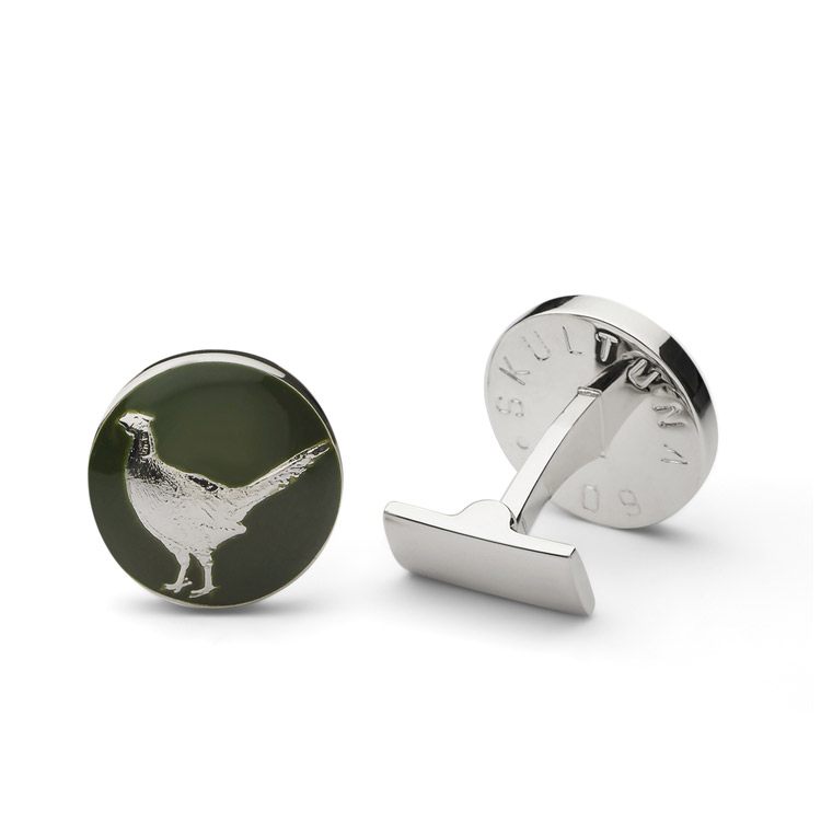 Skultuna The Hunter Silver & Green - The Pheasant