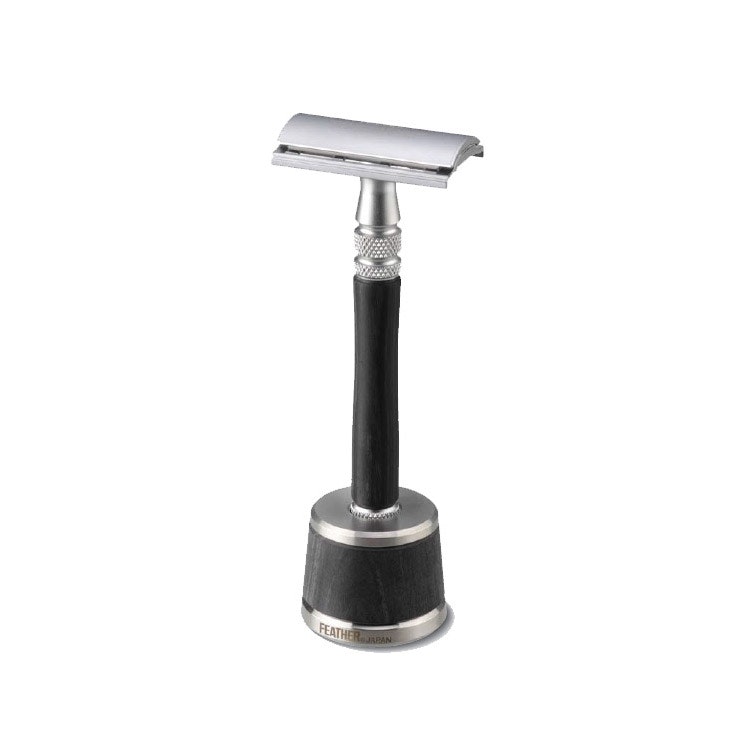 Feather Safety Razor Wood incl stand