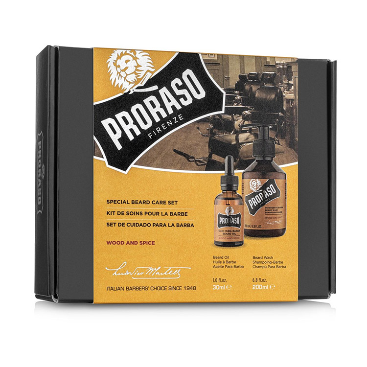 Proraso Gift Set Duo Wood & Spice Beard Oil + Wash