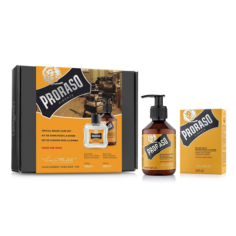 Proraso Gift Set Duo Wood & Spice Beard Balm + Wash