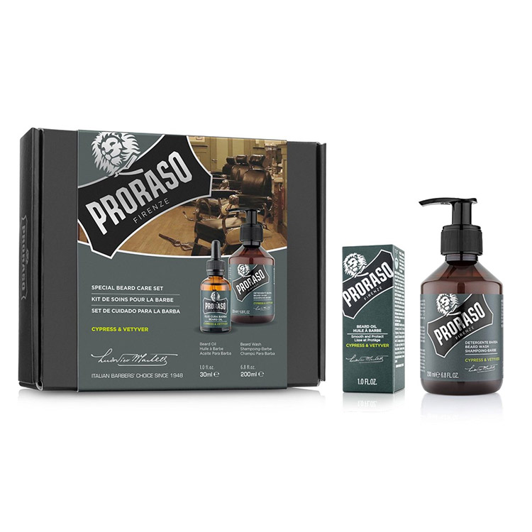 Proraso Gift Set Duo Cypress & Vetiver Beard Oil + Wash