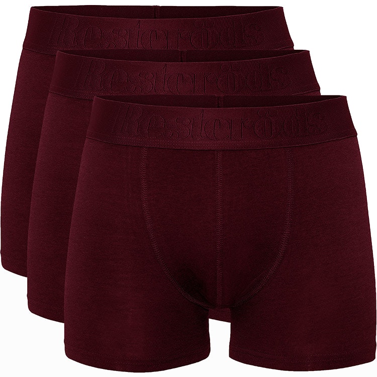 Resteröds Boxer Bamboo 3-pack Regular Leg Burgundy