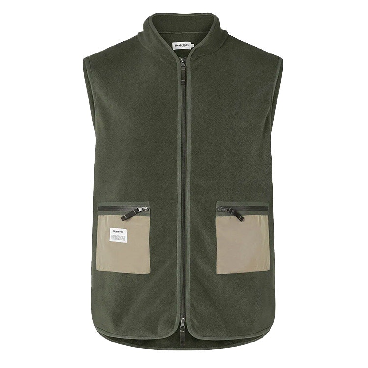 Resteröds Fleece Vest Plain Army