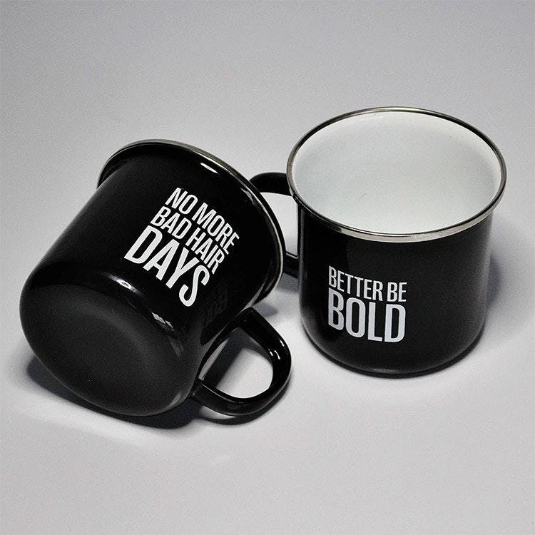 Better Be Bold Enamel Mug No More Bad Hair Days