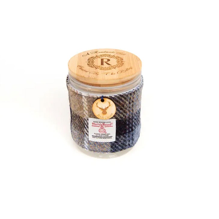 Created By The Ridleys Irish Cream Candle with Harris Tweed Sleeve