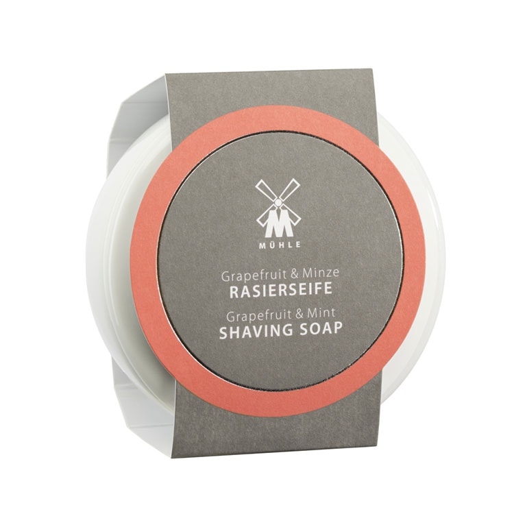 Mühle Grapefruit and Mint Shaving Soap in Porcelain Bowl