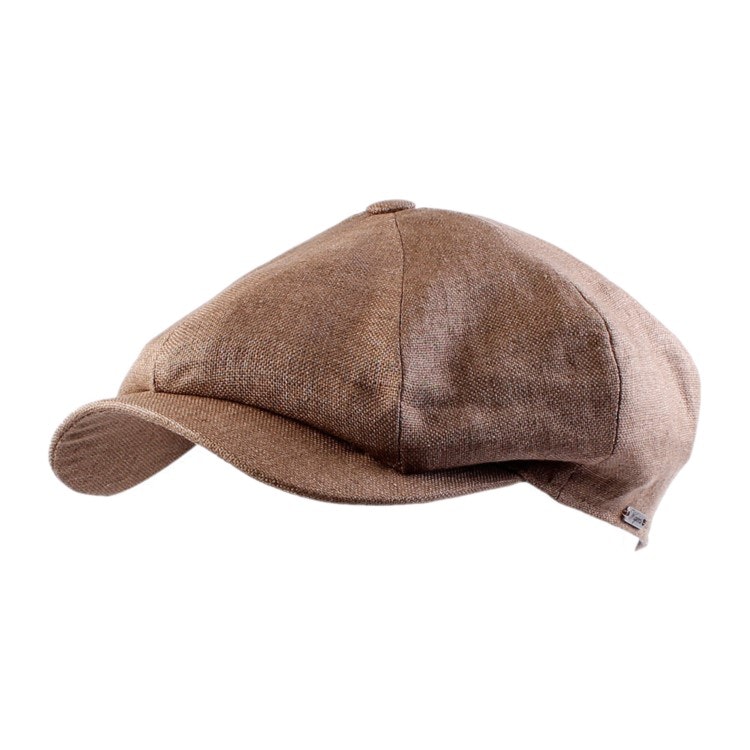 Wigens Newsboy Retro Cap Hopsack Linen Light Brown