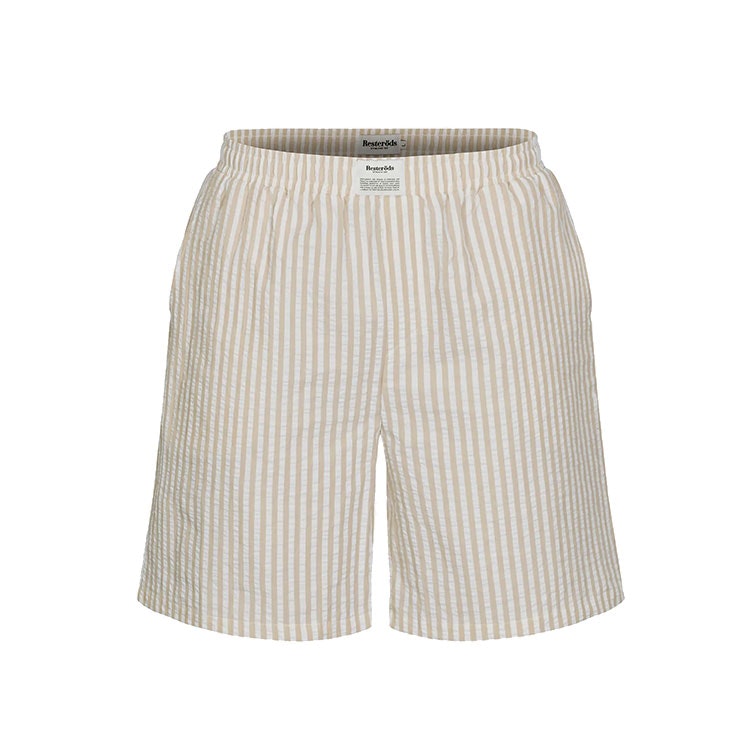 Resteröds Seersucker Shorts White/Sand