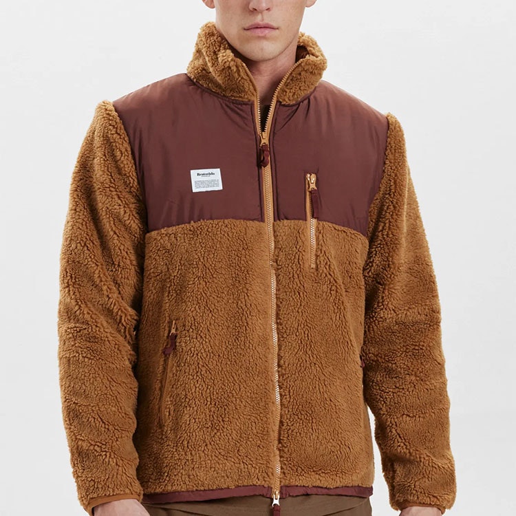 Resteröds Panel Fleece Zip Recycled Brown