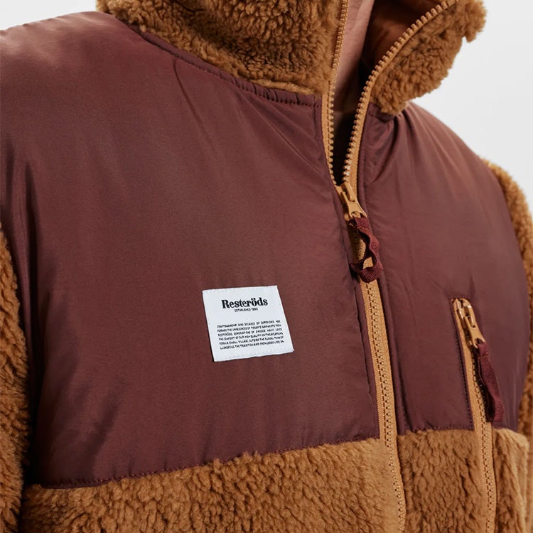 Resteröds Panel Fleece Zip Recycled Brown