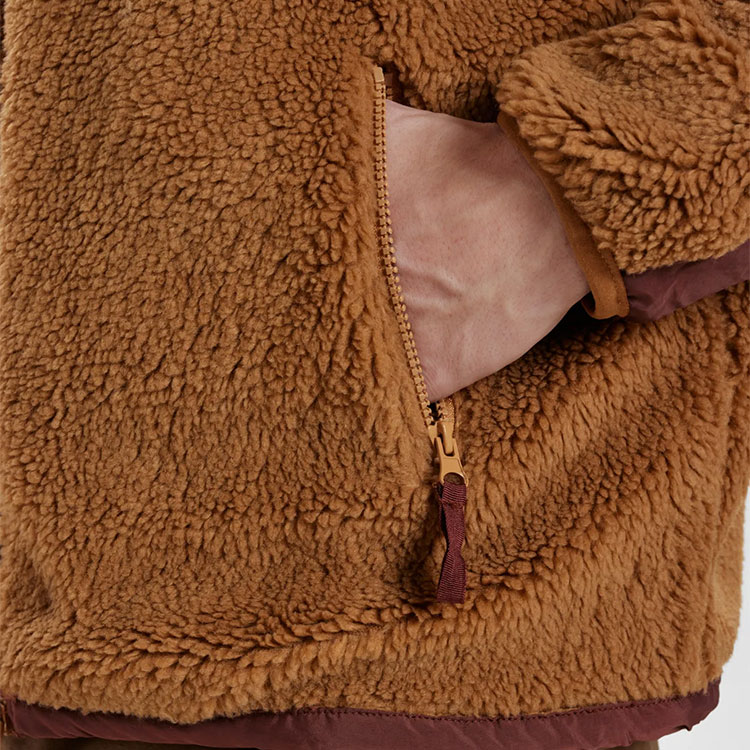 Resteröds Panel Fleece Zip Recycled Brown