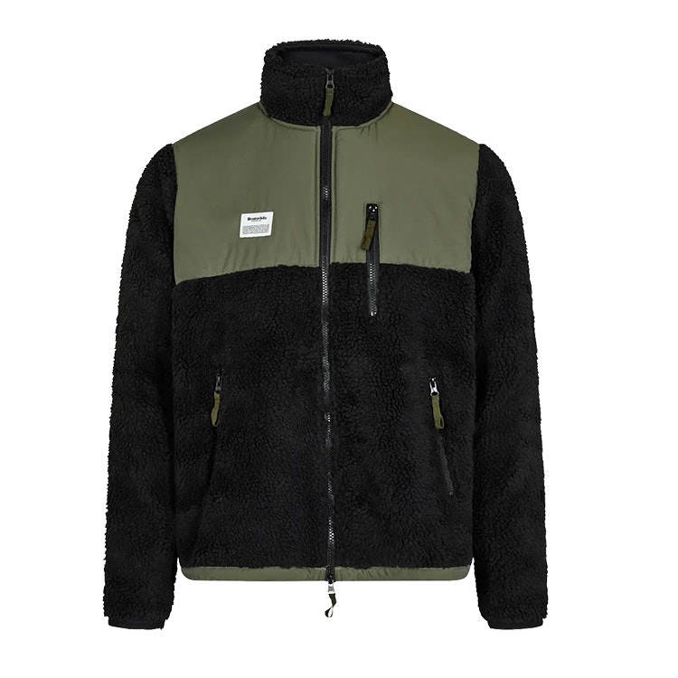 Resteröds Panel Fleece Zip Recycled Black