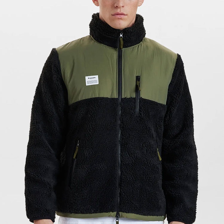 Resteröds Panel Fleece Zip Recycled Black