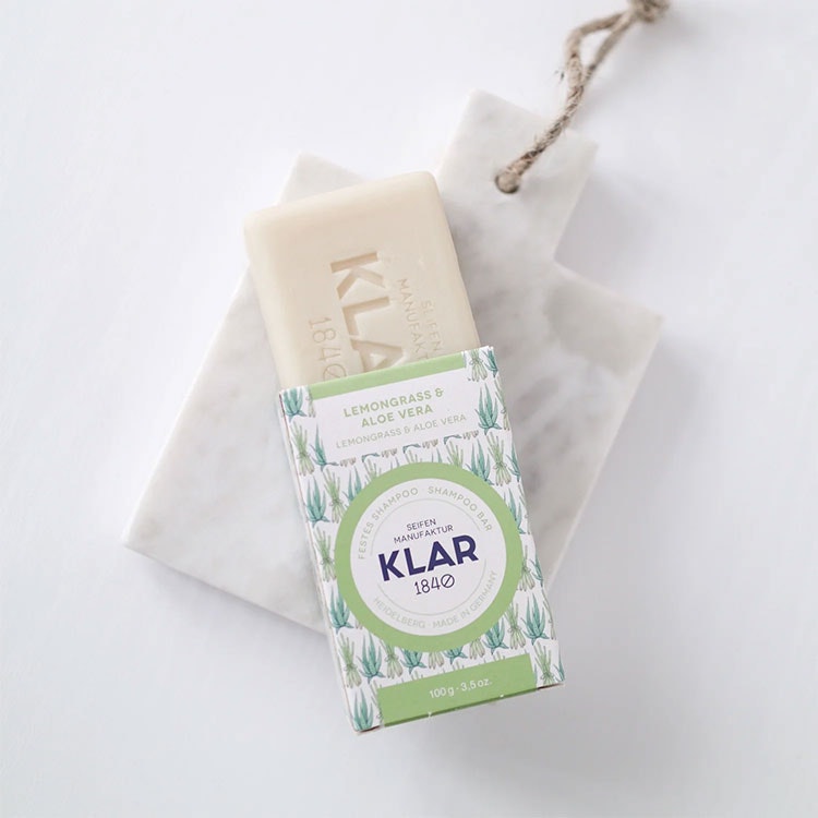 Klar Seifen Lemongrass & Aloe Vera Shampoo Bar - Fett Hår