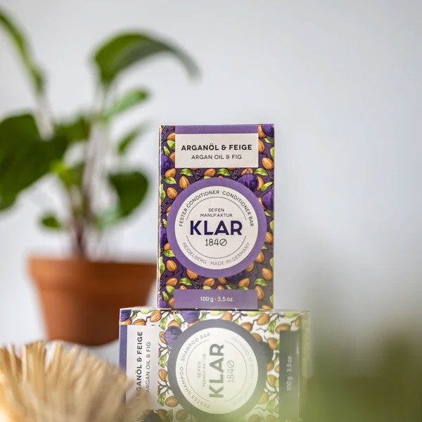 Klar Seifen Argan Oil & Fig Conditioner Bar - Torrt hår